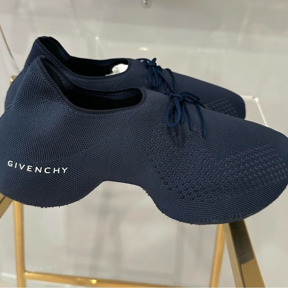 Givenchy Blue Sneakers with Slip-On Design and Textured Fabric